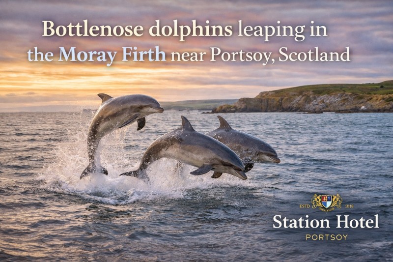 Dolphin spotting in the Moray Firth near Portsoy
