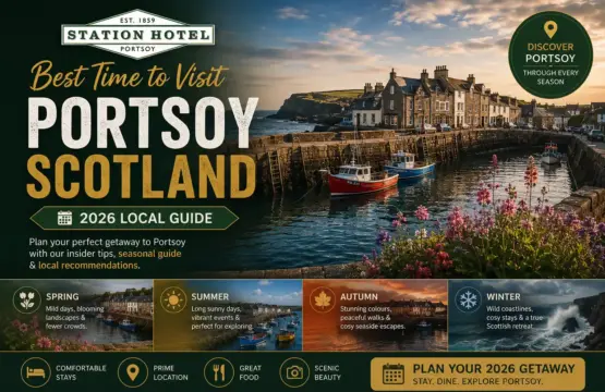 Best time to visit Portsoy Scotland with scenic coastal views and harbour