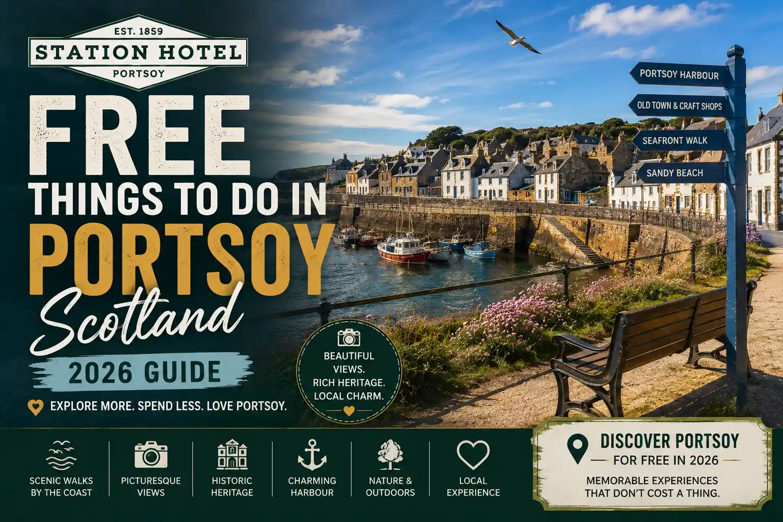 Free things to do in Portsoy Scotland including the harbour, beaches and coastal attractions