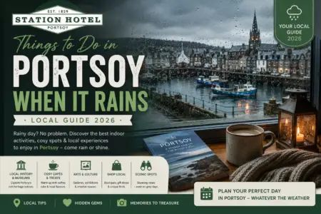 Things to do in Portsoy when it rains with the historic harbour, cosy cafés and scenic coastal views in Scotland