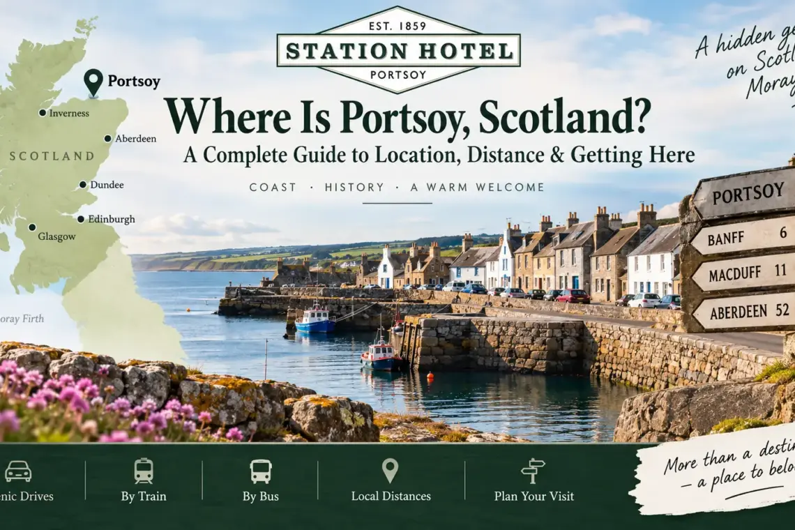 Where is Portsoy Scotland location map and Station Hotel Portsoy