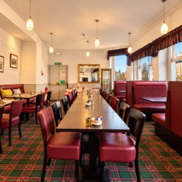 Cozy Tartan Café Dining Room
