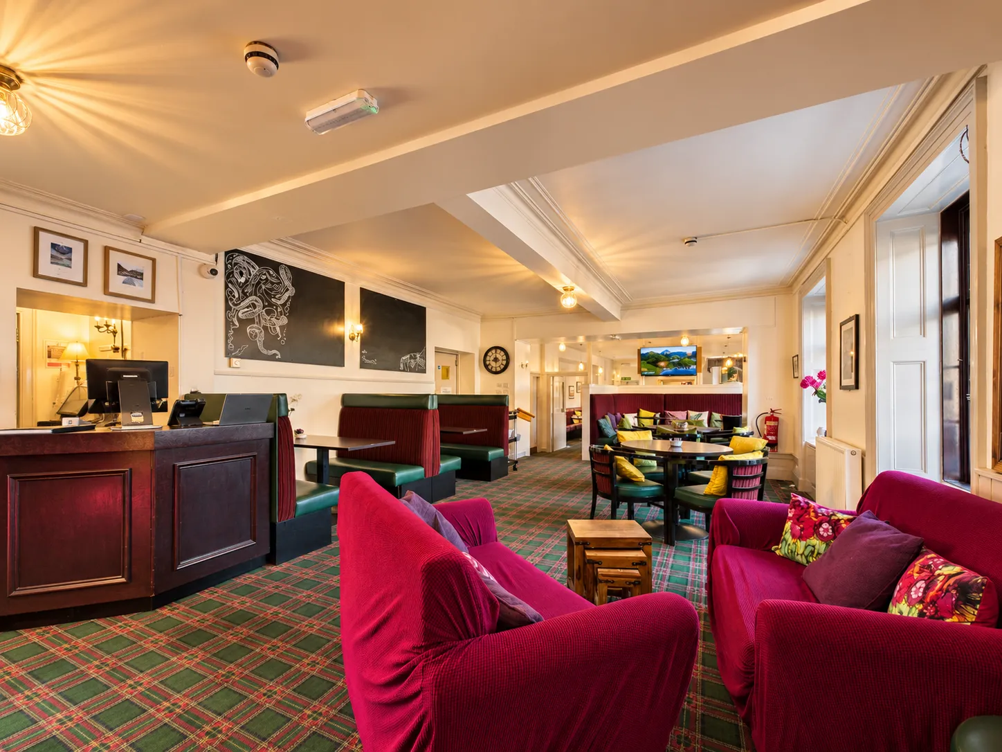 Cozy Tartanstyled Hotel Lounge
